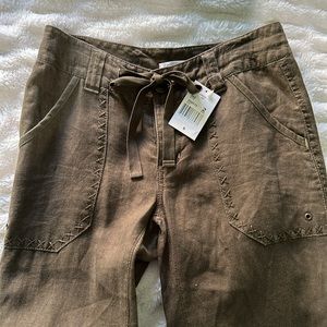 New with tags 100% Linen Cargo Pants by CAbi.